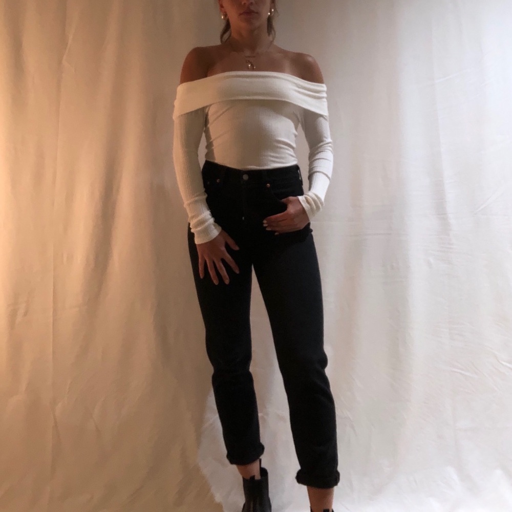 White off the shoulder shirt